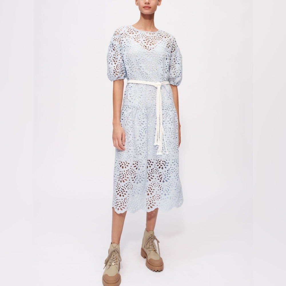 Maje Blue Lace Dress size 34